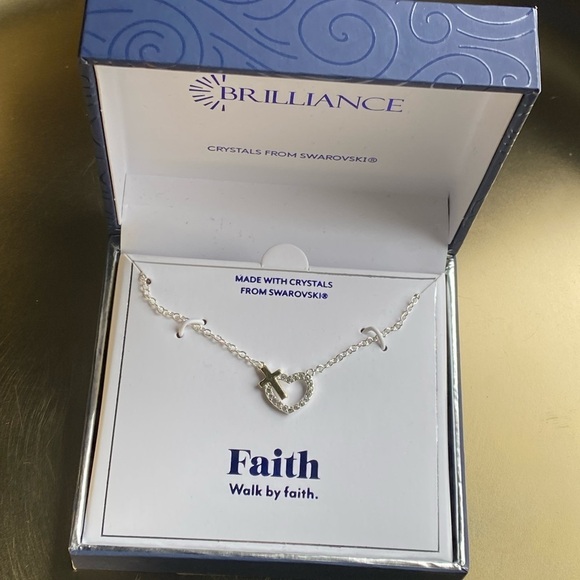Briliance by Swarovski Jewelry - Brilliance Faith Heart necklace with pavè Swarovski crystals
